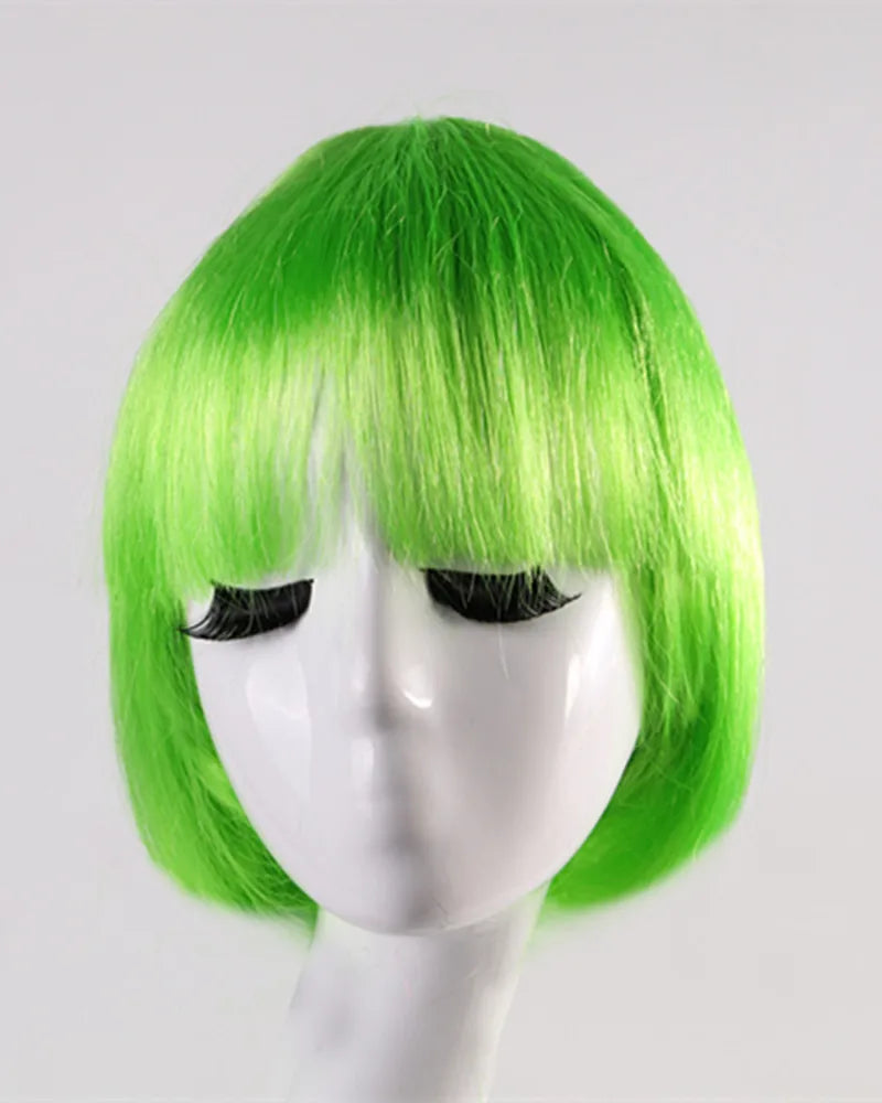 Synthetic Short BOB Full Wig Multiple Colors Cosplay Halloween Party Short Hair Solid Color Wigs