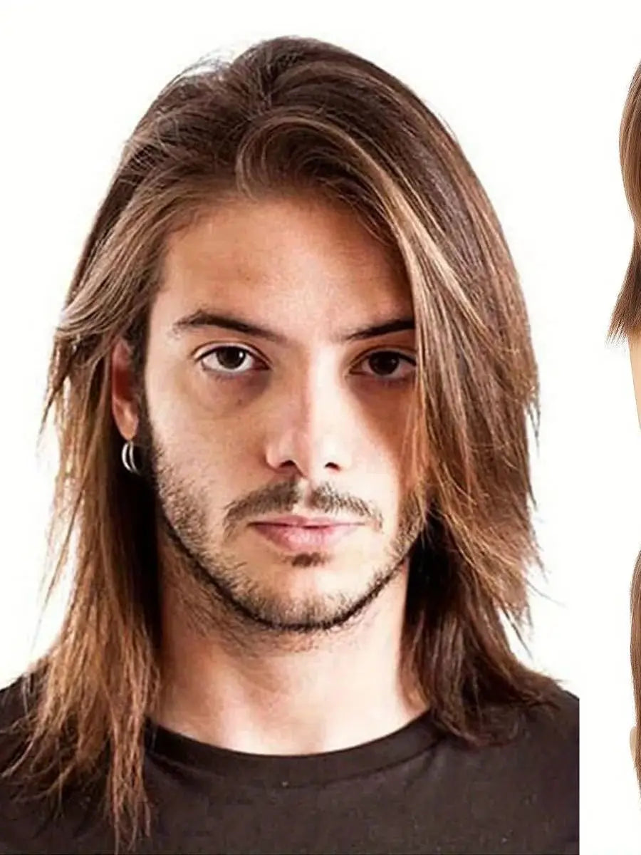 Hot Men Synthetic Wigs Short Flaxen Gold Color Men Natural Looking Hair Wig