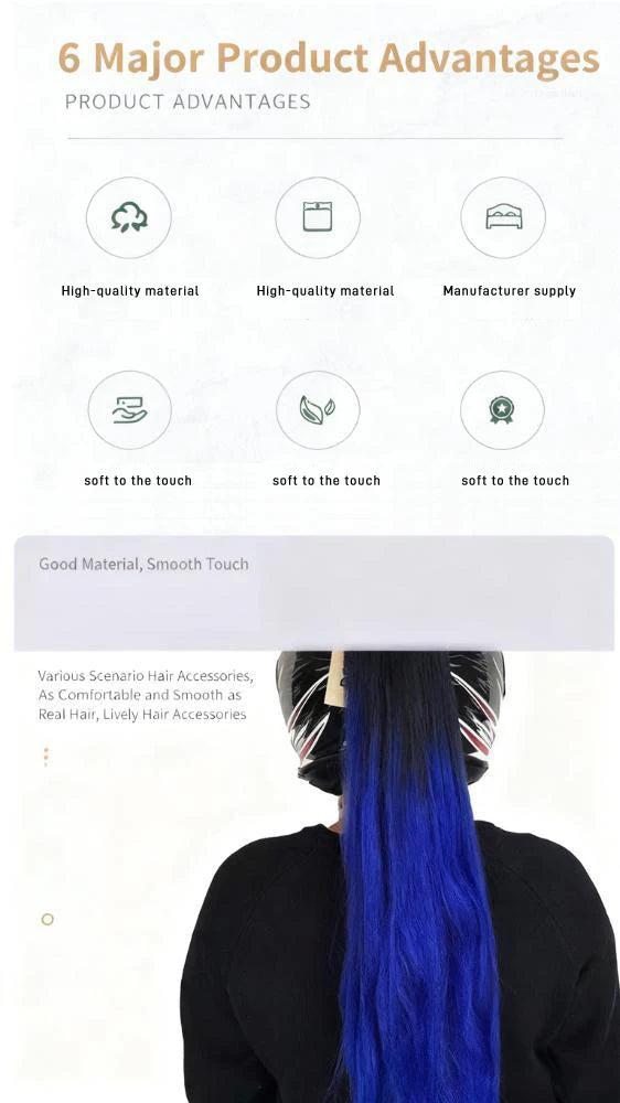 Helmet Braided Helmet Decorative Ponytail Cool Helmet Dirty Braid Motorcycle Motorcycle Electric Car Gradient Braid