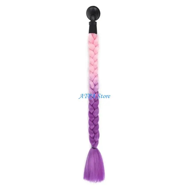 U13C Helmet Pigtail- Helmet Braids Motorcycle- Helmet Ponytails Hair Tails Decor