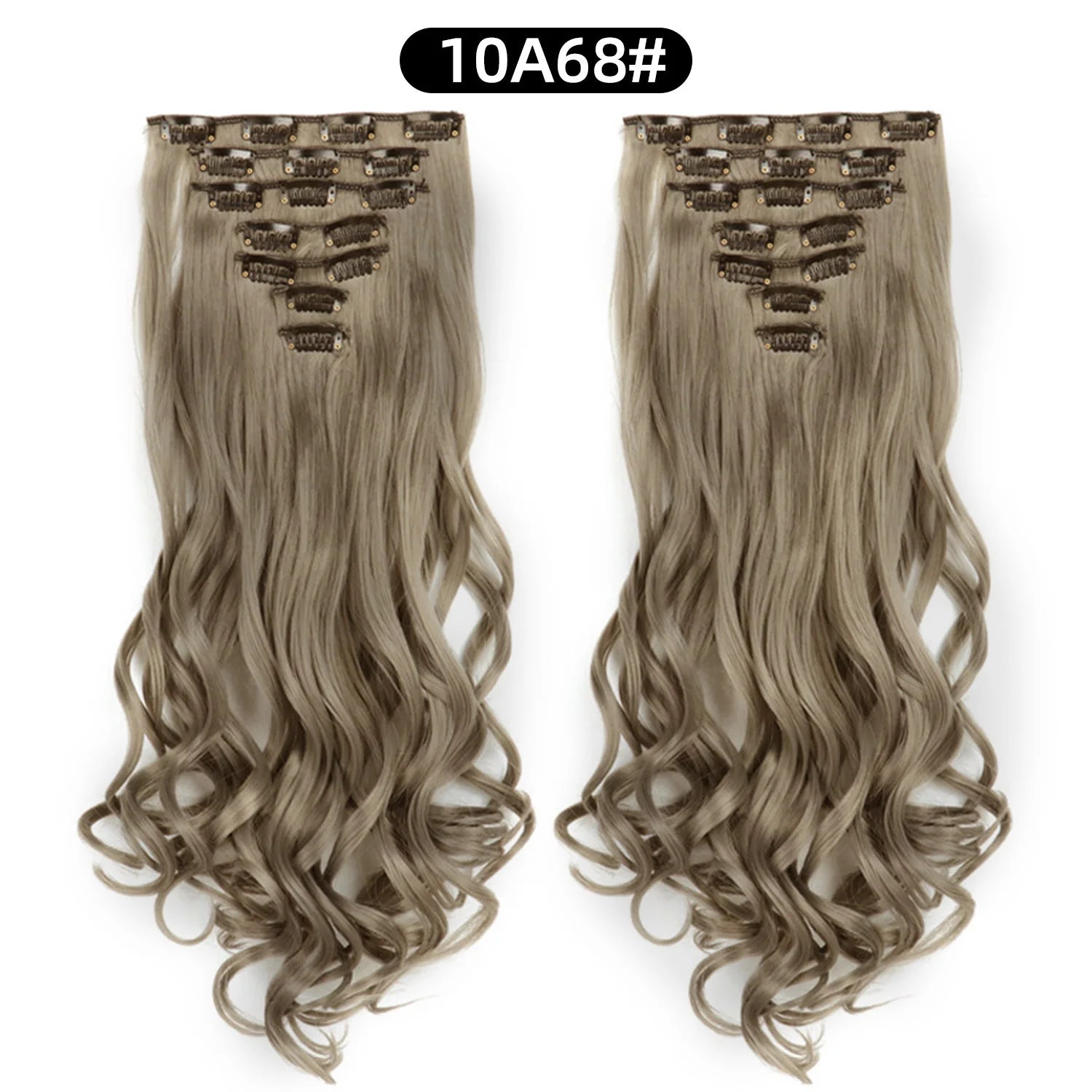 Clip In Hair Extensions 7 PCS Full Head 22 Inch Long Curly Wavy  For Women Girls Hair Synthetic Wig Hairpieces