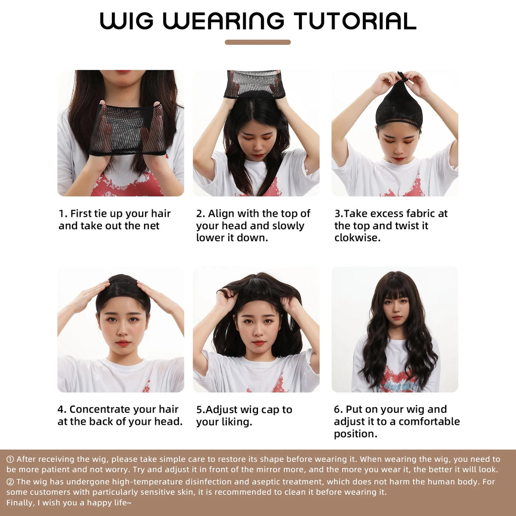 MEISU 10 Inch Short Boy Bangs Wig Brown Black Tea Synthetic Fiber Heat-Resistant Natural And Smoot Cool Boys Wig Selfie Party