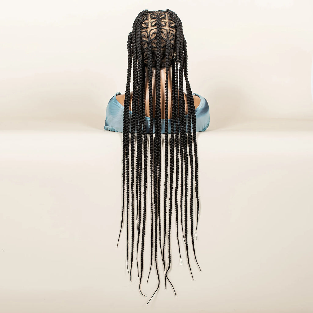 Synthetic Cornrow Braided Wigs Protective Lemonade Braids 36 inches Full Lace Braided Wig for Black Women