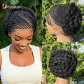 Bantu Braided Wigs Synthetic Cornrow Braids with Baby Hair Wigs for Black Women Transparent Full Lace Knotless Wigs