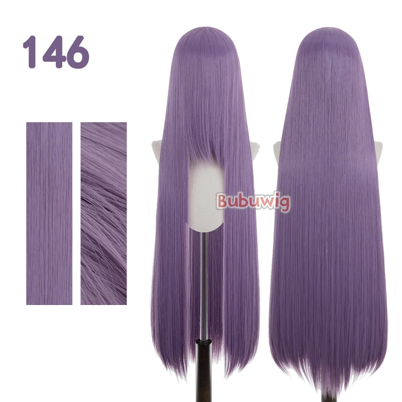Bubuwig Synthetic Hair 100cm Long Straight Pure Color Cosplay Wigs Over 100 Colors Pink Orange Blonde Green Wig Heat Resistant
