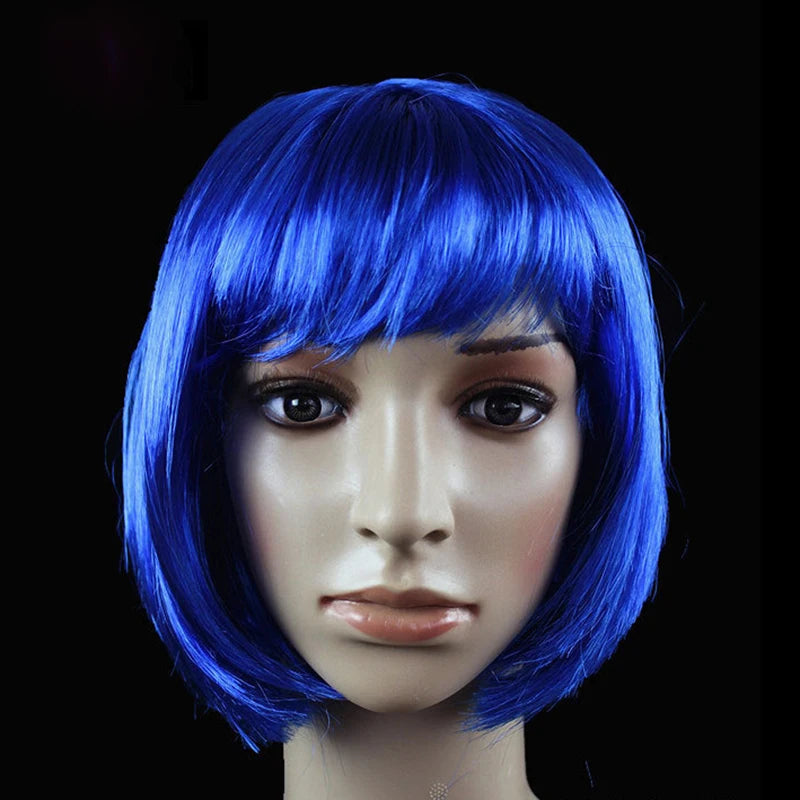 Bob Wig Pretty Women Short Bob Wigs Natural Fashion Halloween Cosplay Anime Wigs Cute Colored Synthetic Daily Party Xmas Wig