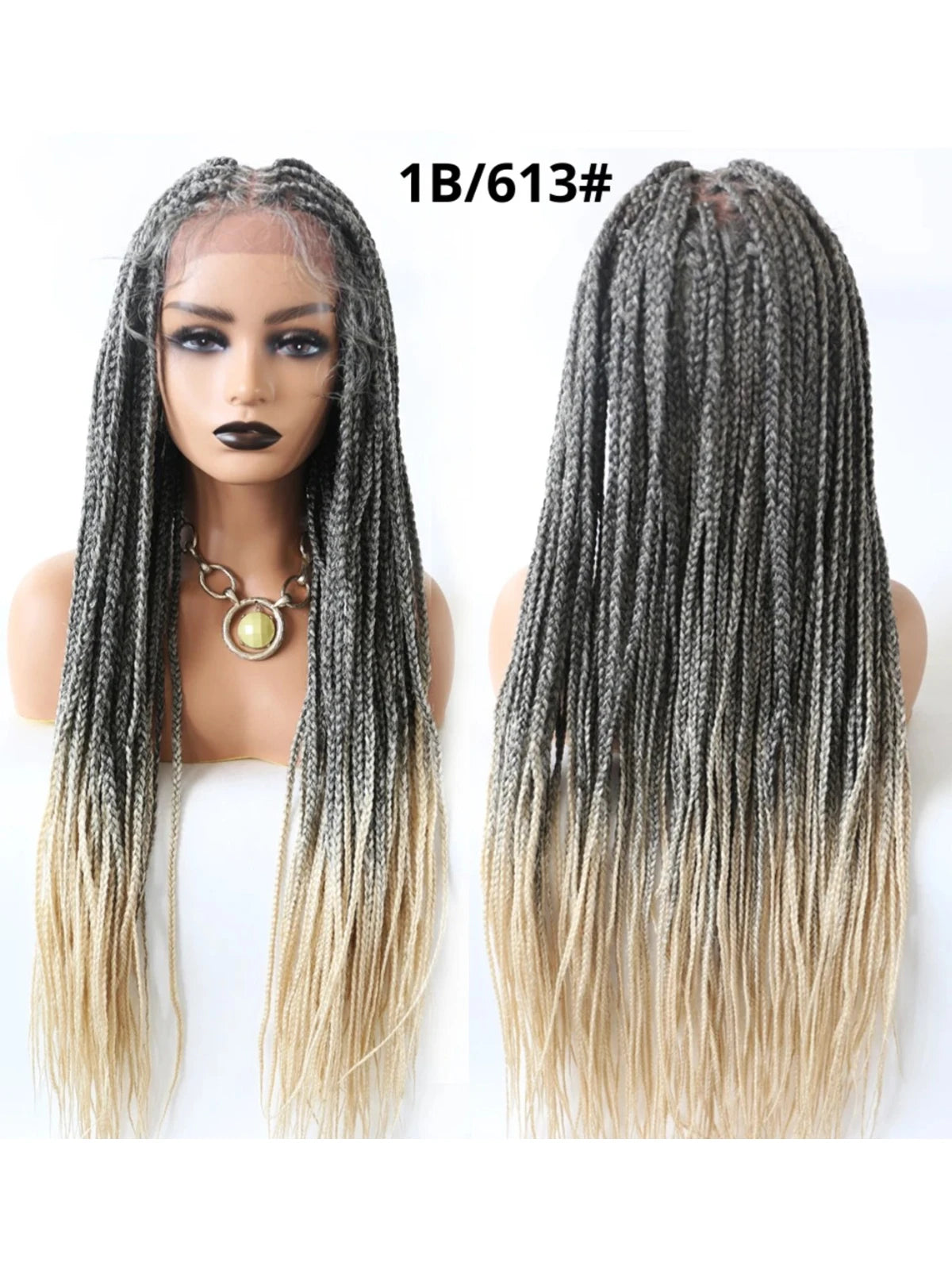 Box Braided Swiss Lace front Wigs Cornrow Kanekalon Fiber Micro Twist Baby Hair