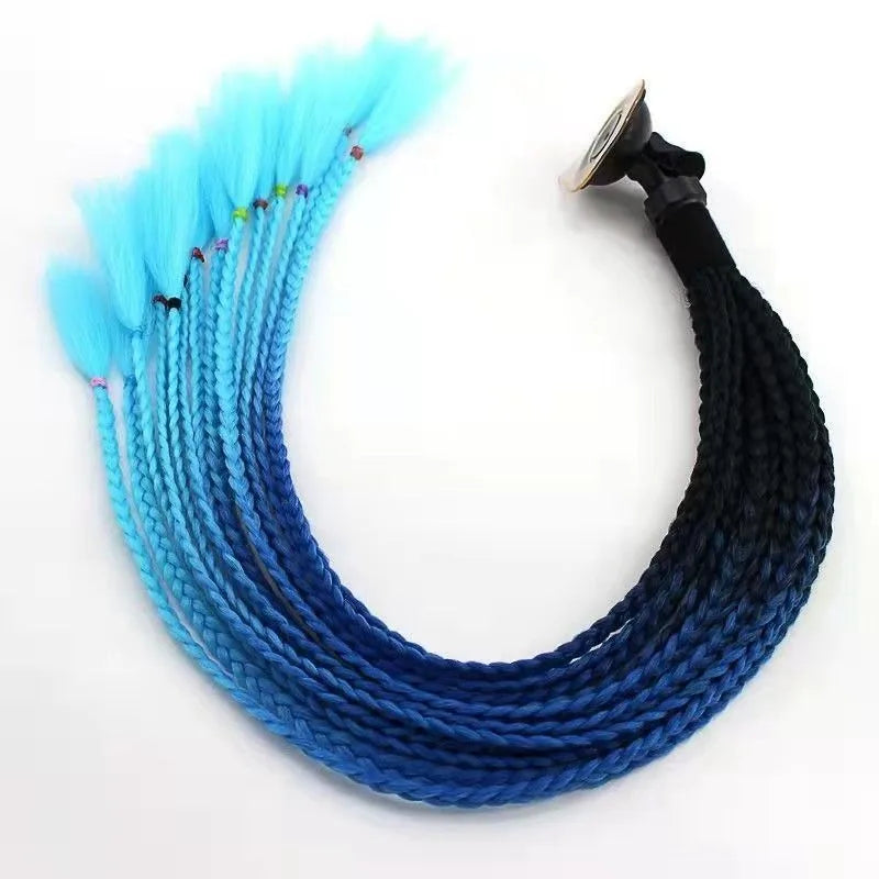 Cool Helmet Braids Wig for Motorcycle Helmet Men Women Personalized Ponytail Hair Extensions Fashion Braided Helmet Decoration f