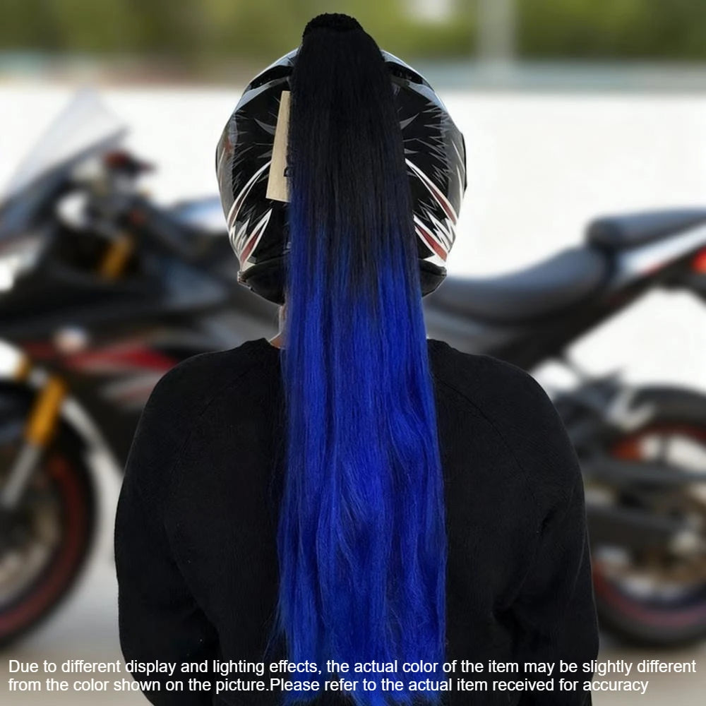 Helmet Braided Helmet Decorative Ponytail Cool Helmet Dirty Braid Motorcycle Motorcycle Electric Car Gradient Braid