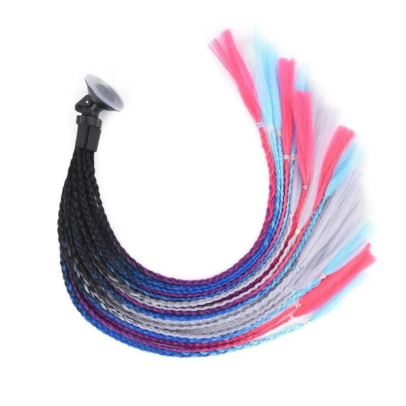 Cool Helmet Braids Wig for Motorcycle Helmet Men Women Personalized Ponytail Hair Extensions Fashion Braided Helmet Decoration f