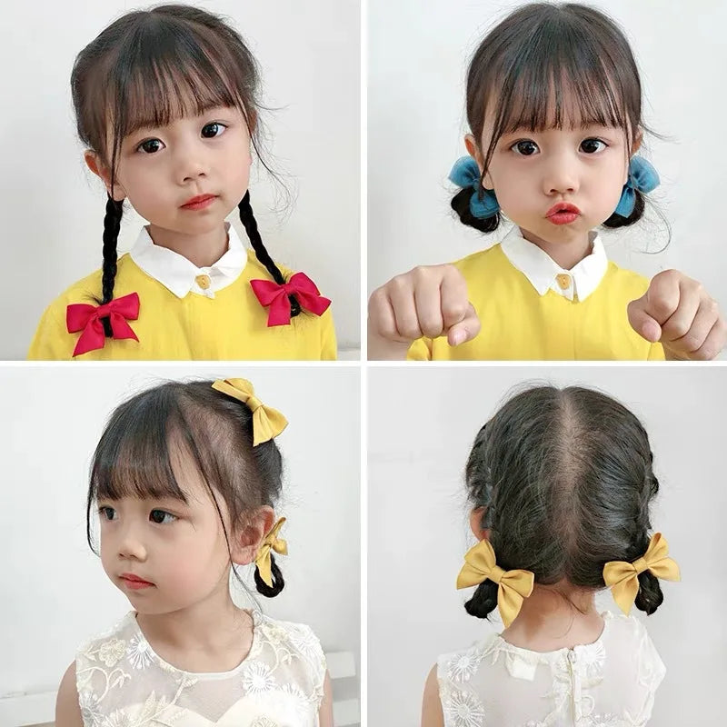 2PCS New Cute Bow Headgear Sweet Little Girl Hair Accessories Summer Girls Net Red Clips Baby Hairpins Children Hair Clips Gifts