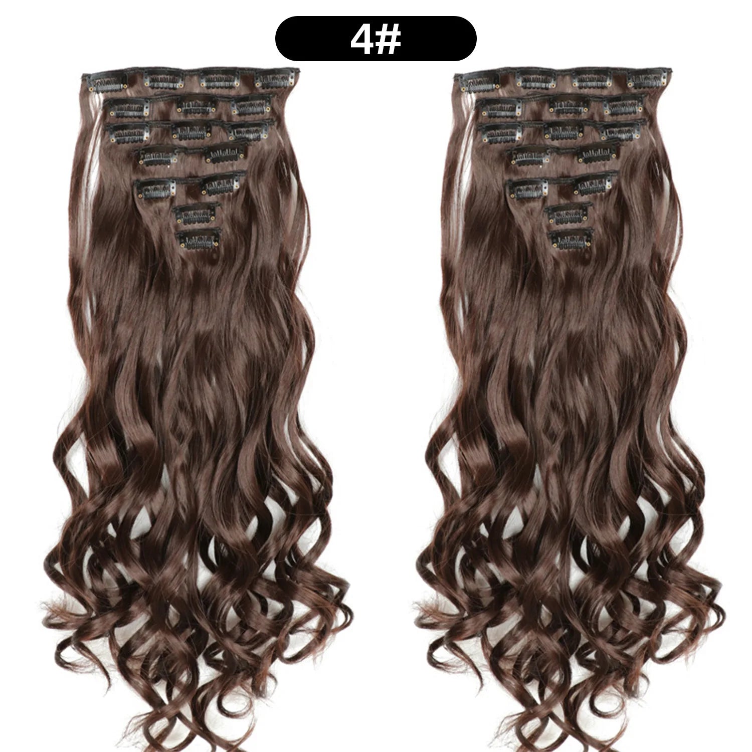 Clip In Hair Extensions 7 PCS Full Head 22 Inch Long Curly Wavy  For Women Girls Hair Synthetic Wig Hairpieces