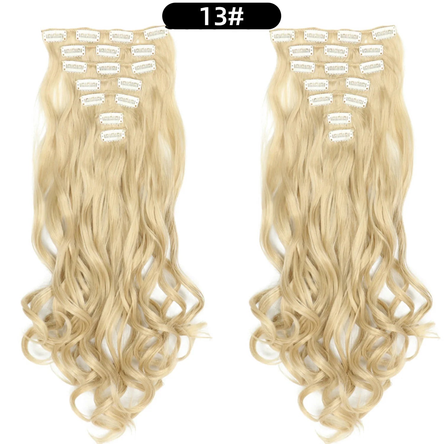 Clip In Hair Extensions 7 PCS Full Head 22 Inch Long Curly Wavy  For Women Girls Hair Synthetic Wig Hairpieces