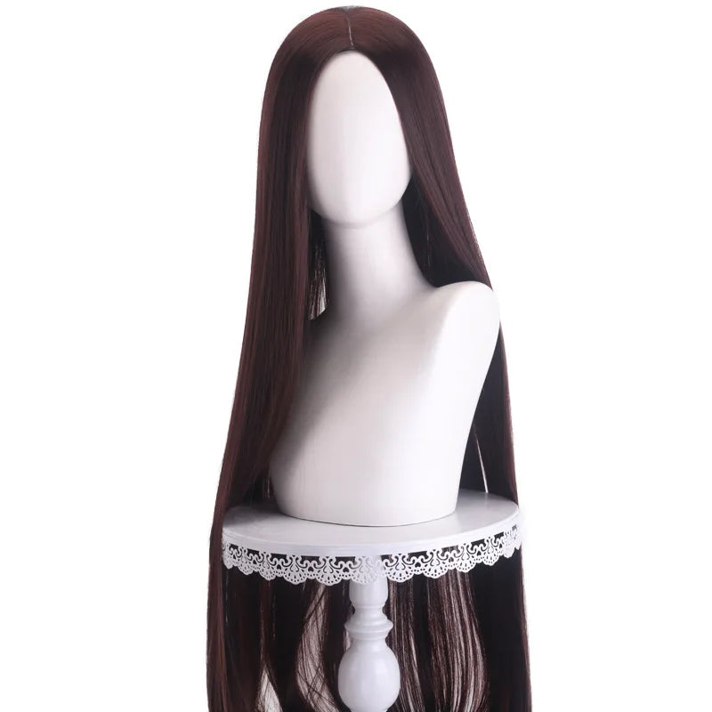 40 inch colored anime long straight center split bangs women's synthetic wig suitable for holiday parties, Halloween ball role-p
