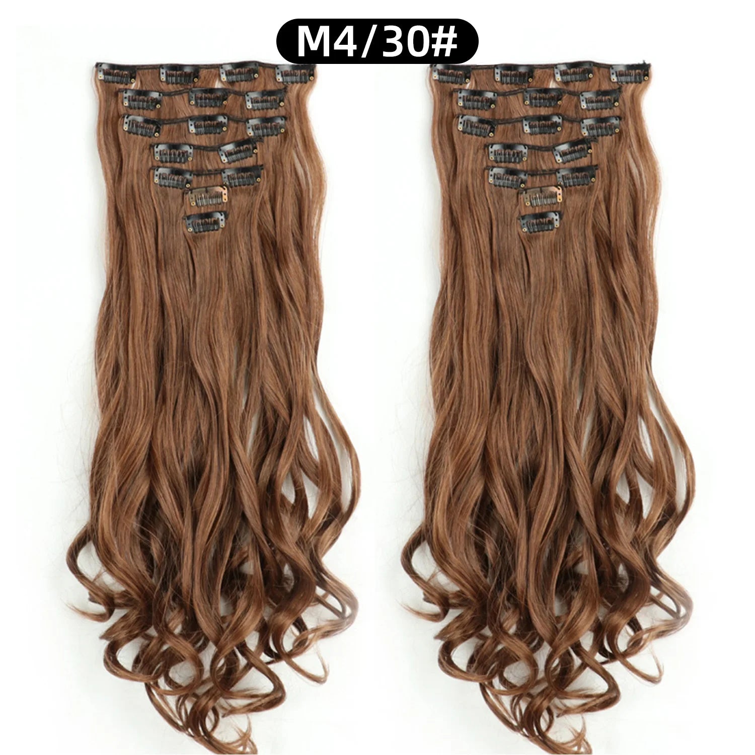 Clip In Hair Extensions 7 PCS Full Head 22 Inch Long Curly Wavy  For Women Girls Hair Synthetic Wig Hairpieces