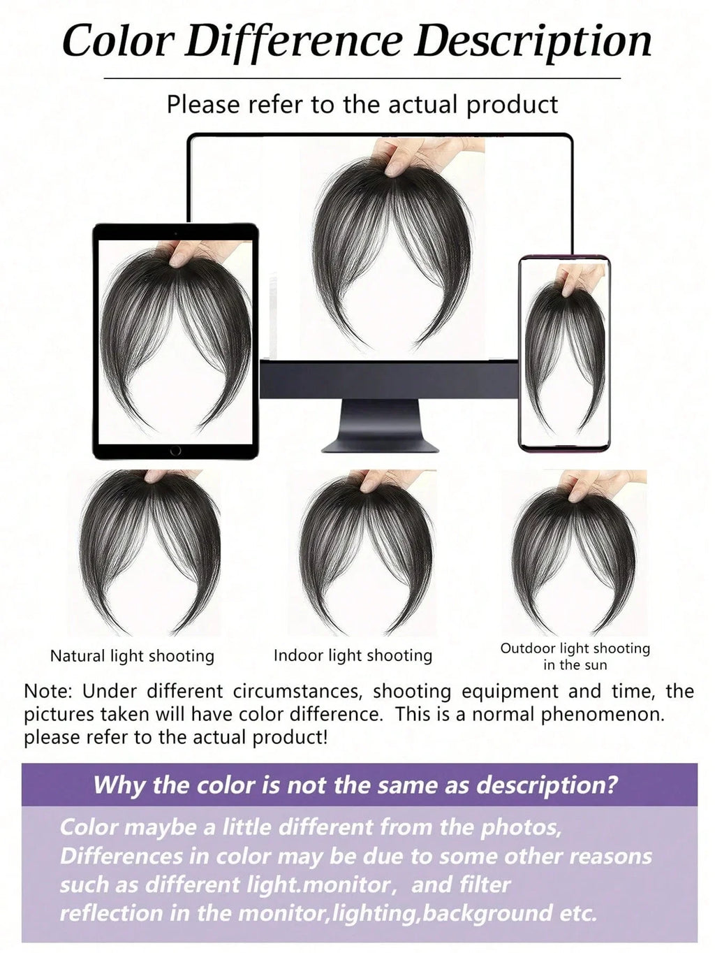 Synthesis Wig Middle-Part Bangs Hair Extensions Clip In Forehead Natural Seamless French Oblique Bangs Eight-Character Bangs
