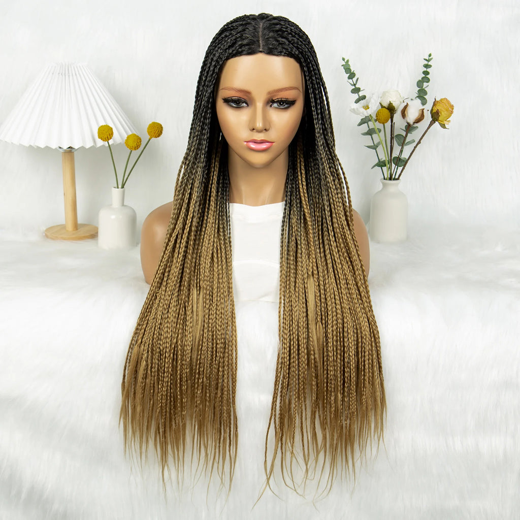 Full Machine Wigs Cornrow Braided Wigs Synthetic Braiding Wig Long Length 32inches Braided Wigs for Women