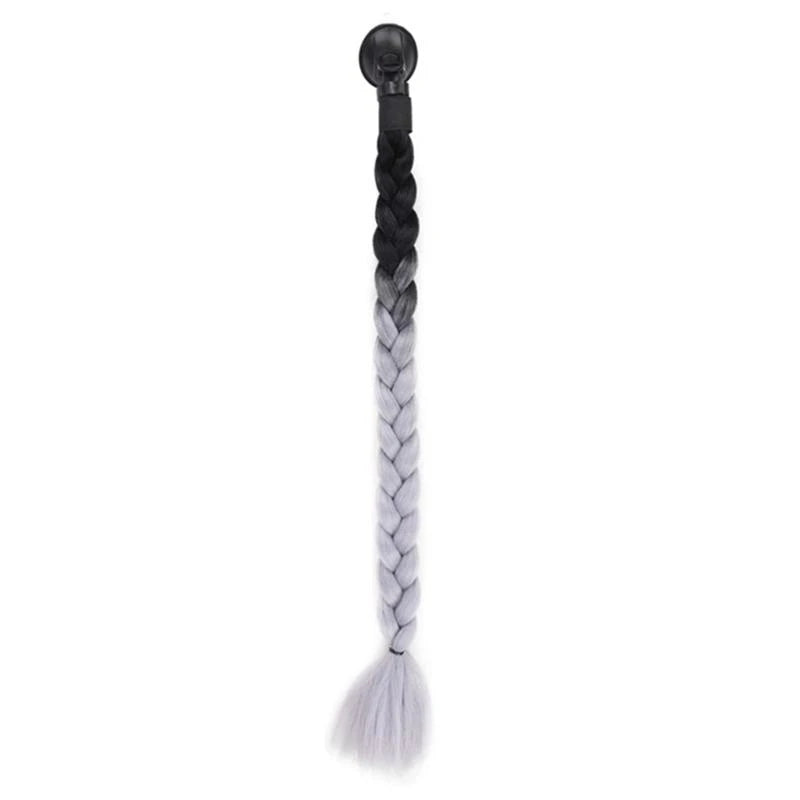 547B Helmet Pigtails Helmet Braids Ponytail Helmet Hair for Women Men Decoration-