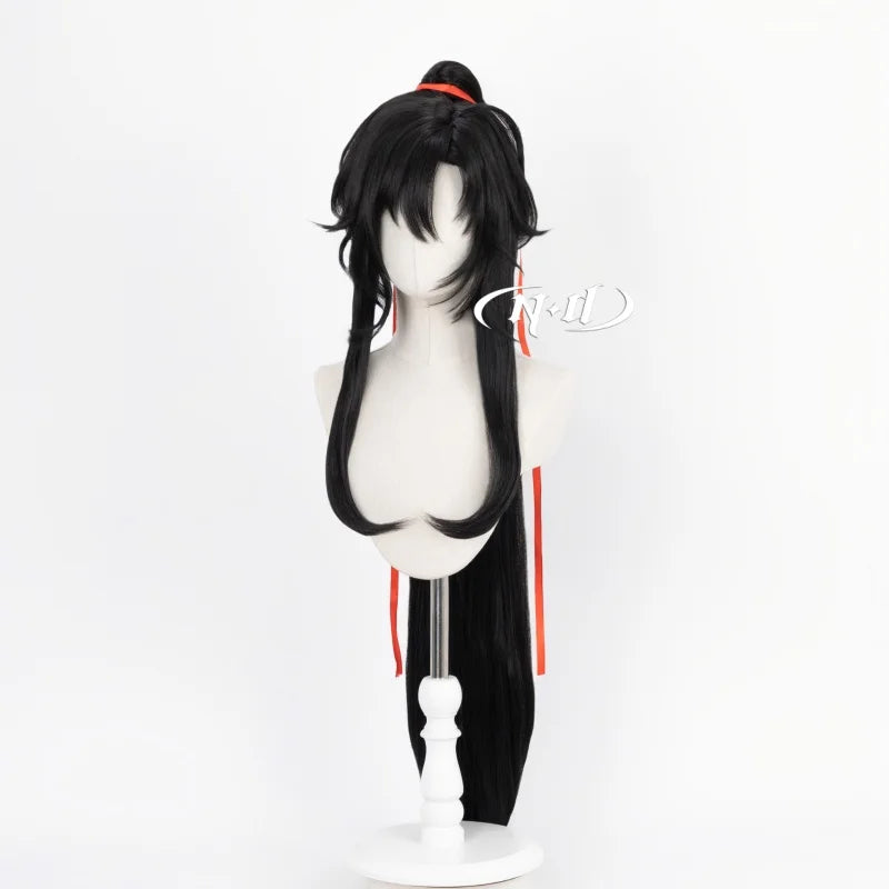 ND Wei Wuxian Cosplay Wigs Hairpiece Grandmaster of Demonic Cultivation Cosplay Hair Wigs for Halloween Costume Theme Party