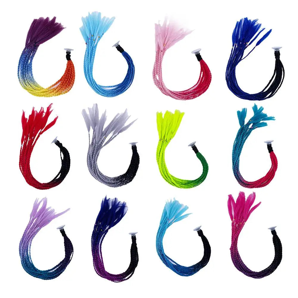 1PC Motorcycle Riding Helmet Decoration Braid Ponytail Motorbike Riding Helmet Pigtails Braids For Women Men Children