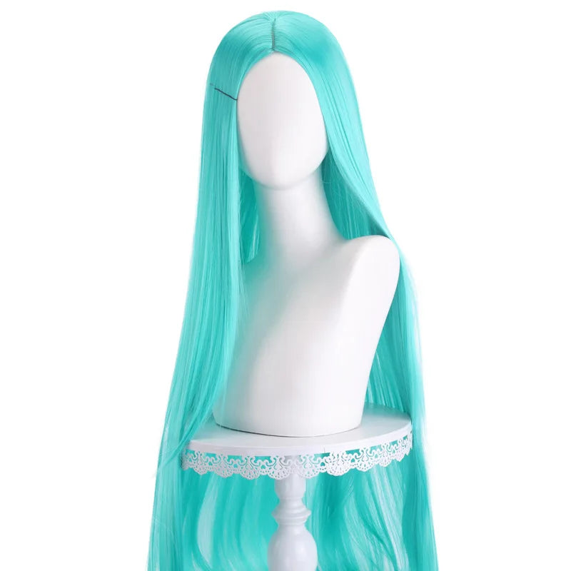 40 inch colored anime long straight center split bangs women's synthetic wig suitable for holiday parties, Halloween ball role-p