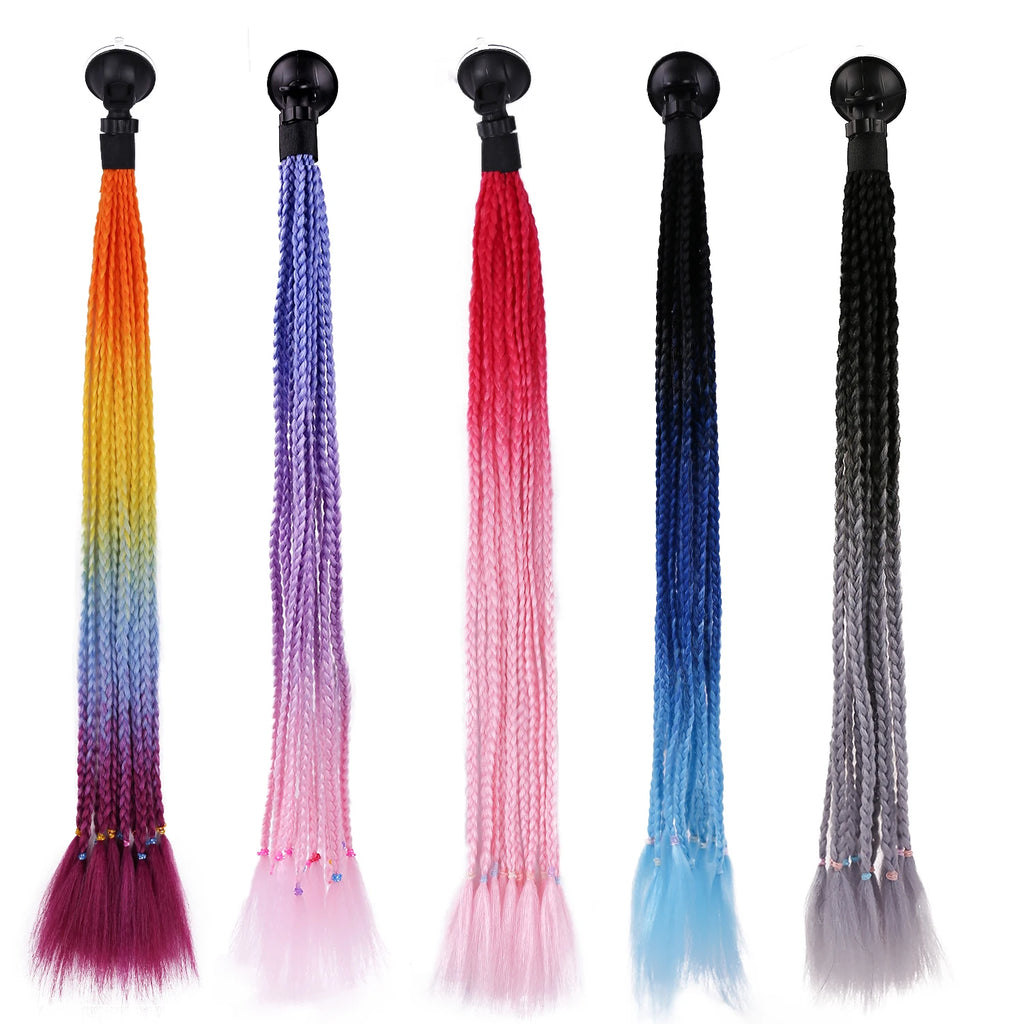 24Inch Helmet Braid Pigtails Ponytail For Women Motorcycle Helmet Braid Ponytail Motorbike Pigtails Braids Ponytail With Sucker