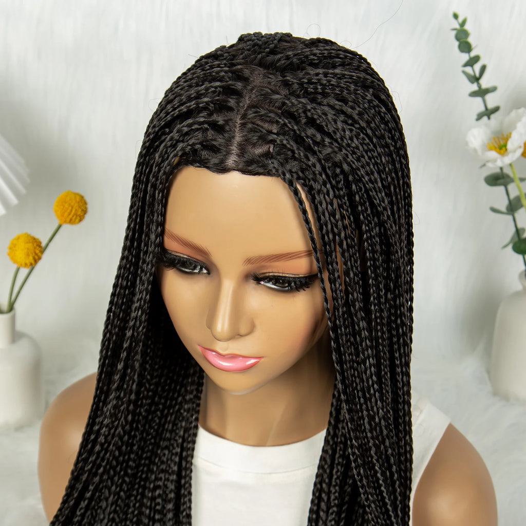 Full Machine Wigs Cornrow Braided Wigs Synthetic Braiding Wig Long Length 32inches Braided Wigs for Women
