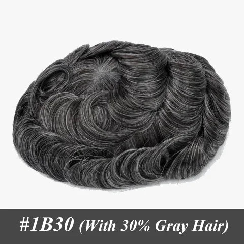 Q6 Men's Wig Human Male Hair Prosthesis Lace & Knotted PU Wigs for Men ,Wigs for Men 100% Soft Human Hair Prosthesis for Men