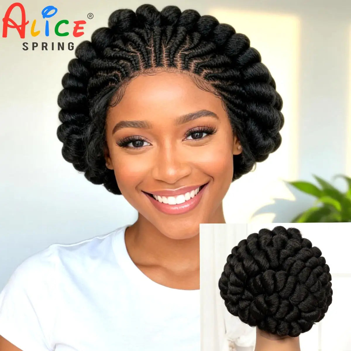 Cornrow Braided Wigs Synthetic Full Lace Colored Bantu Braided Wigs  Natural Knotless Braids Wigs with Baby Hair for Black Women