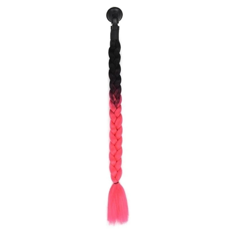 547B Helmet Pigtails Helmet Braids Ponytail Helmet Hair for Women Men Decoration-