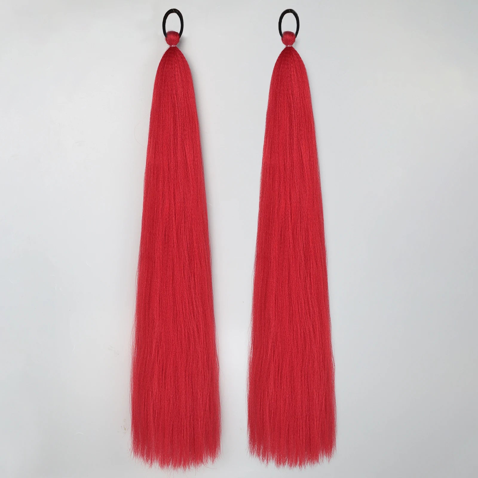 2PC Synthetic Purple Ponytail Extension with Rubber Band Long Straight DIY Braided Pony Tail Hairpiece Women Hair Accessories