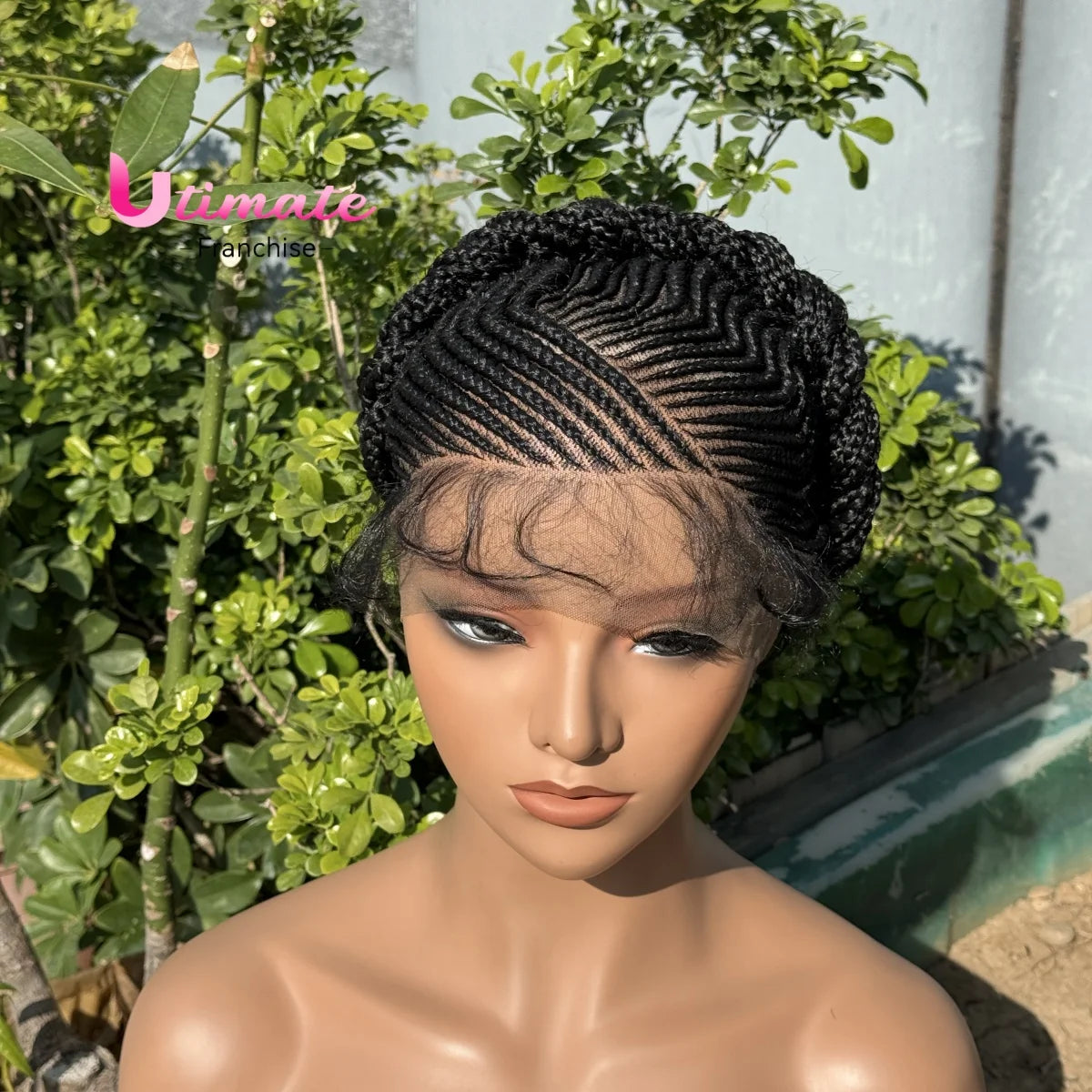 Bantu Braided Wigs Synthetic Cornrow Braids with Baby Hair Wigs for Black Women Transparent Full Lace Knotless Wigs