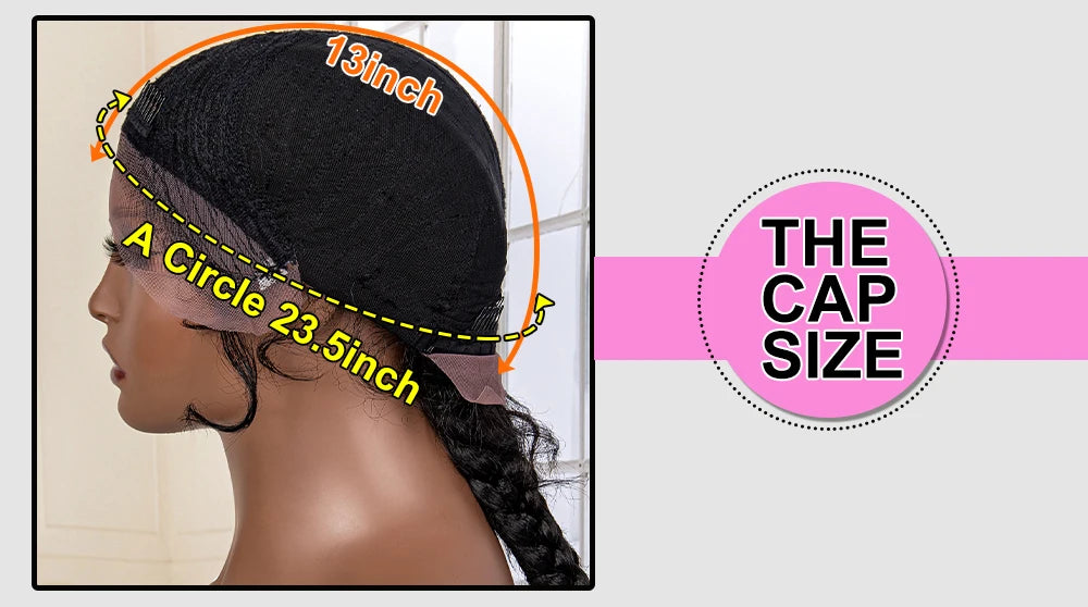 36 Inches Cornrow Braided Wigs Synthetic Lace Front Braids Wigs for Black Women Long Lace Wigs Double Braid Knotless