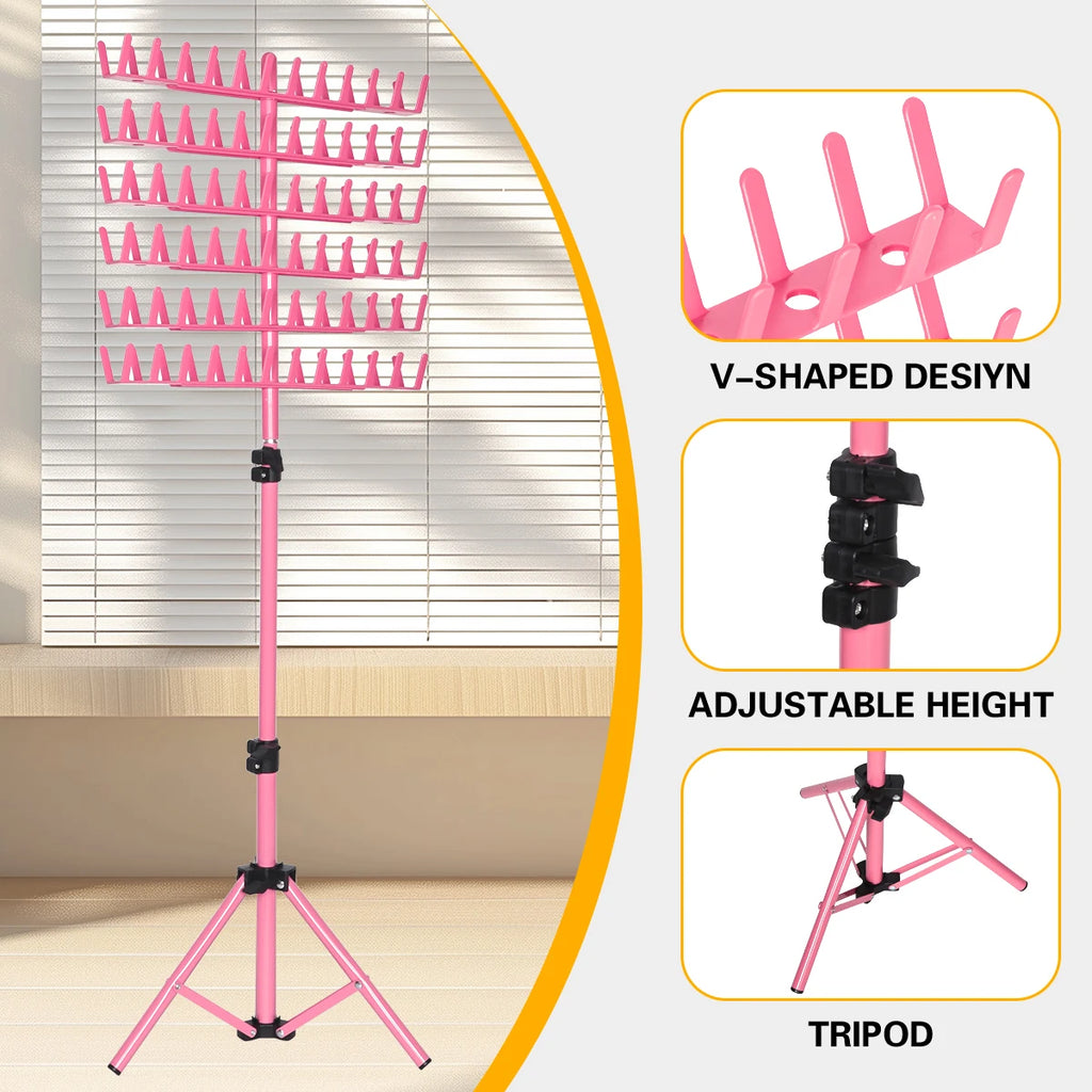 Wig Weaving Rack Set  Adjustable Tripod Base Salon Station Tool for Braiding, Dreadlocks & Hair Extensions Styling Rack