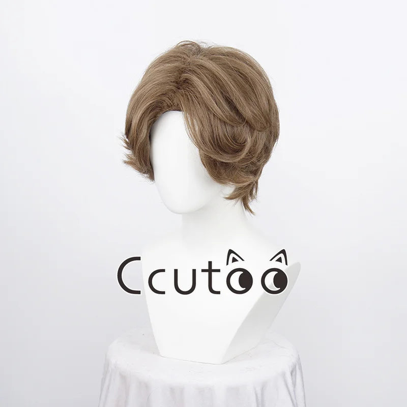 Men Boy Short Fashion Synthetic Cosplay Wigs Parting Styled Shaggy Layered Halloween Party Role 13 Colors Choice