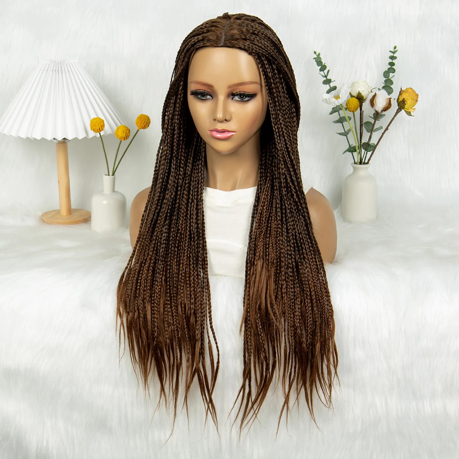 Full Machine Wigs Cornrow Braided Wigs Synthetic Braiding Wig Long Length 32inches Braided Wigs for Women