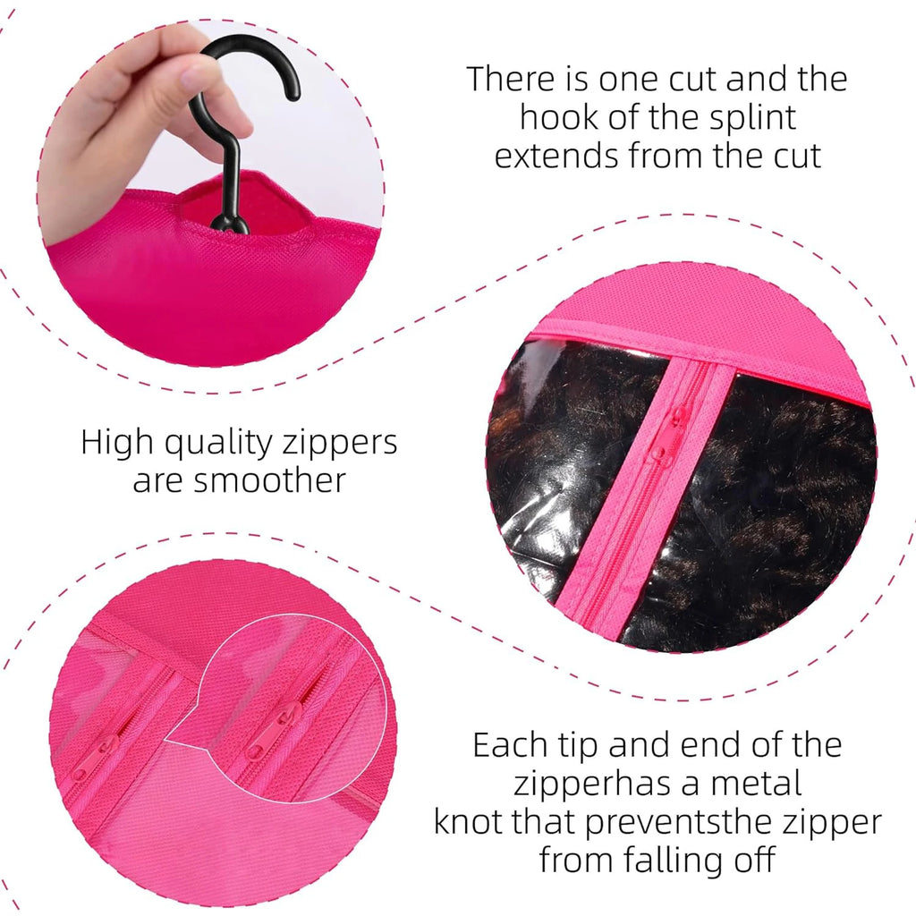 Wig storage Bags Hair Extensions Storage Bag With Hanger For lace Wigs Hair Extension Holder wig hanger With bag wig accessories