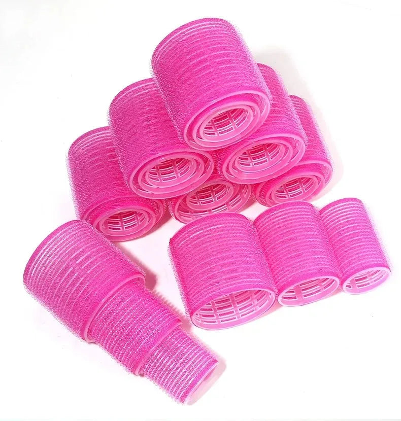 28pcs/Set Hair Roller Sets 18pcs Plastic Self Grip Hair Curlers 3 Sizes Hair Rollers 10pcs Metal Clips DIY Hairdressing Tools