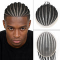 Men's Black Cornrow Box Braided Human Hair Man Toupee Full Lace Male Toupee For Men Afro Cornrow Braids Human Hair Mens Wigs