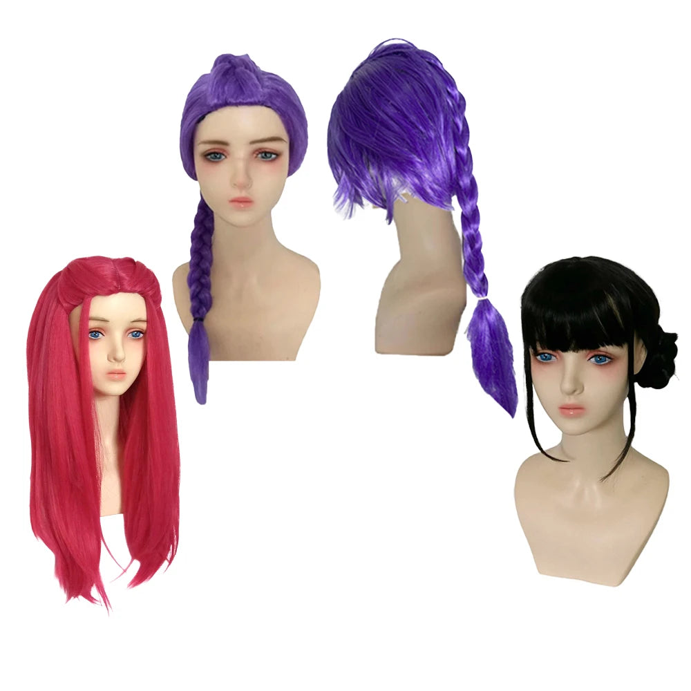 Girl Wig Girl Group Wigs Headpiece Animated Movie Costumes Accessory Headwear for Halloween Christmas Hair Outfits