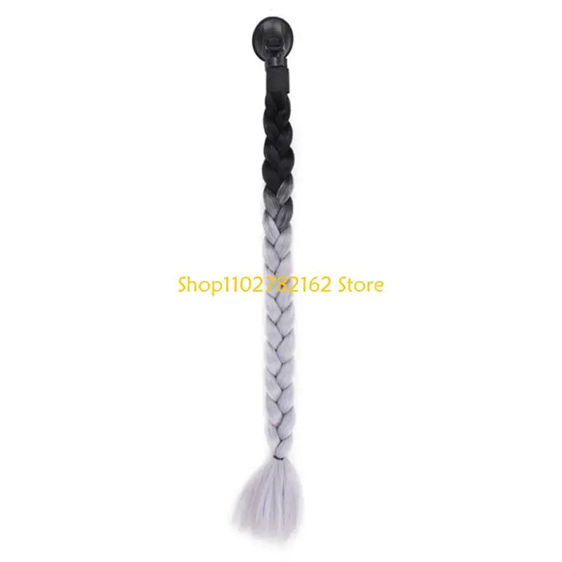 547B Helmet Pigtails Helmet Braids Ponytail Helmet Hair for Women Men Decoration-