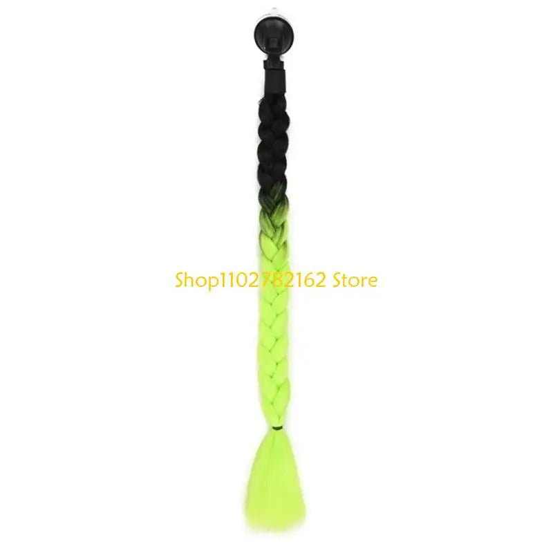 547B Helmet Pigtails Helmet Braids Ponytail Helmet Hair for Women Men Decoration-