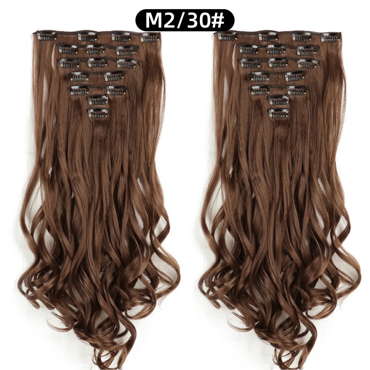 Clip In Hair Extensions 7 PCS Full Head 22 Inch Long Curly Wavy  For Women Girls Hair Synthetic Wig Hairpieces