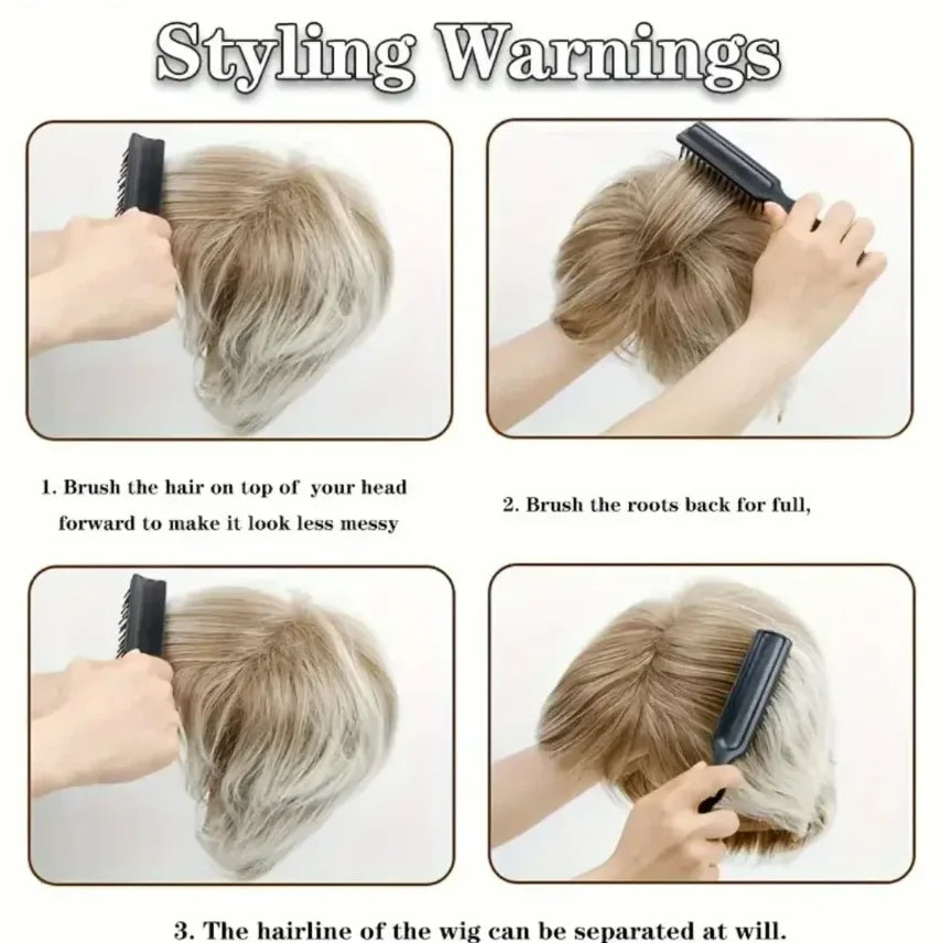 European and American synthetic wigs for middle-aged and elderly men fiber wigs, short hair wigs, heat-resistant, for daily wear