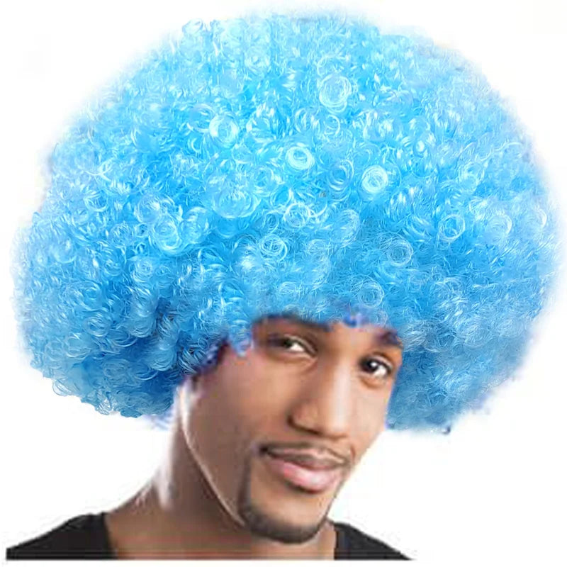 Clown Wig Afro Puff Wigs 80s Cosplay Anime Party Christmas Halloween Fancy Funny Wigs