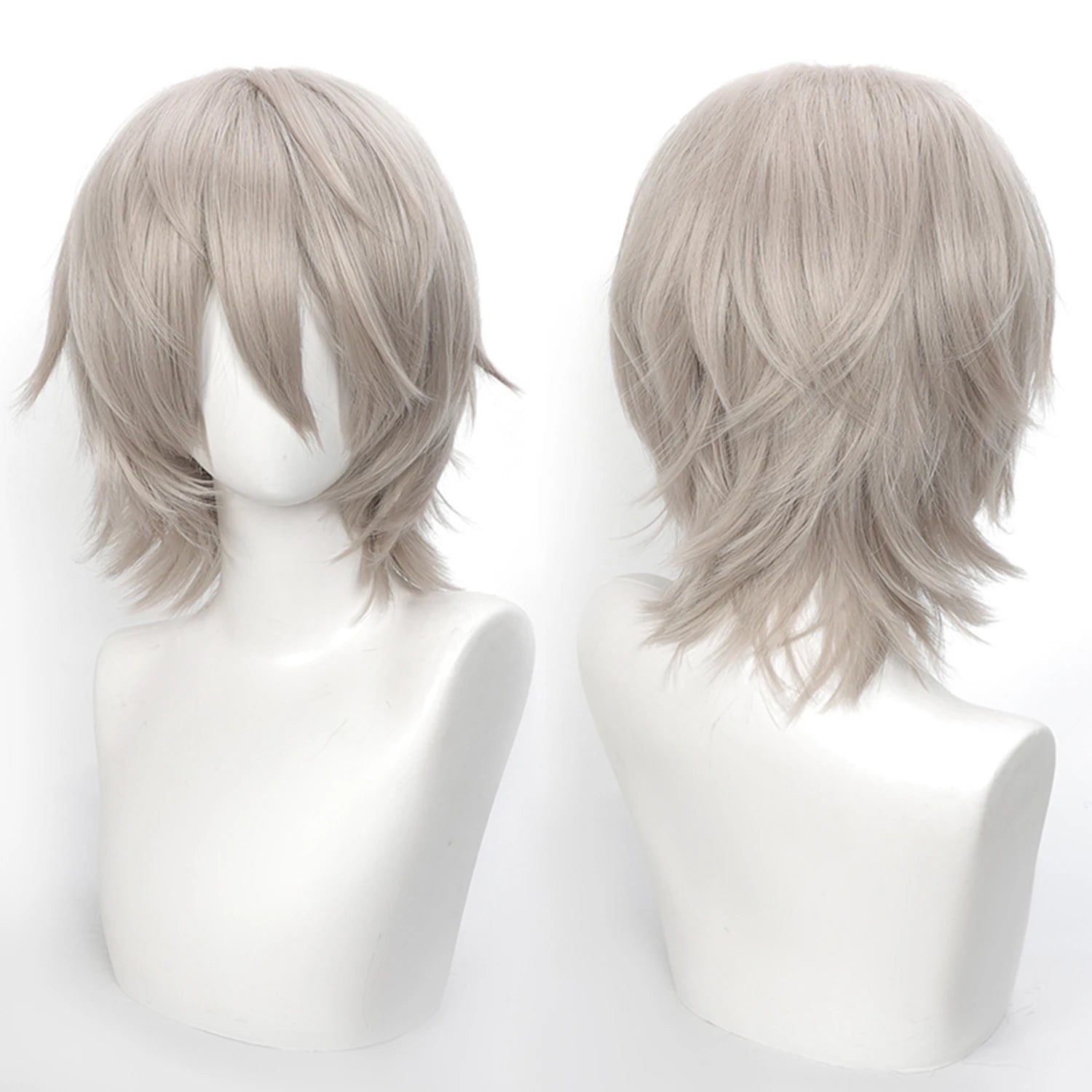 Short Wavy Bob Synthetic Wig with Air Bangs Heat Resistance Shoulder Length Curled 14inch Wigs for Daily Use Cosplay for Women