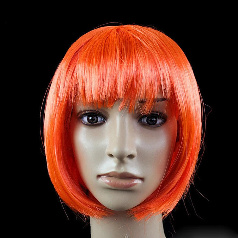 Bob Wig Pretty Women Short Bob Wigs Natural Fashion Halloween Cosplay Anime Wigs Cute Colored Synthetic Daily Party Xmas Wig