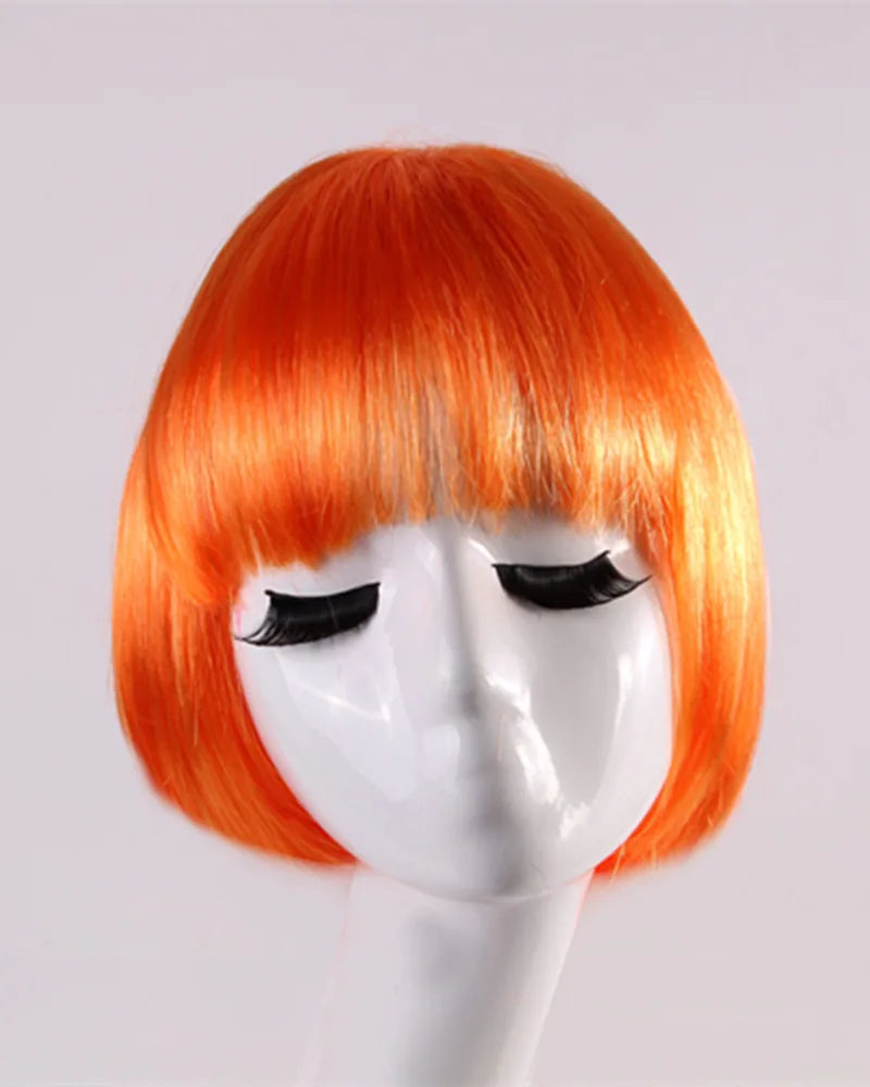 Synthetic Short BOB Full Wig Multiple Colors Cosplay Halloween Party Short Hair Solid Color Wigs