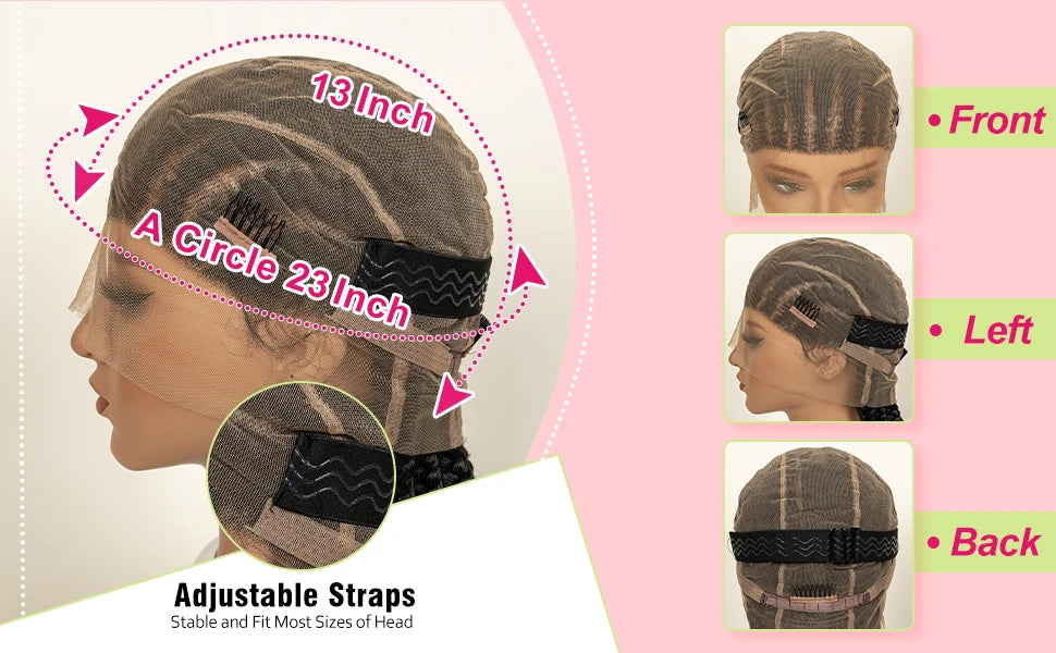 Protective Cornrow Braided Wigs Jumbo Braids 32inches Neatly Braided Full Lace Synthetic Wigs for Black Women