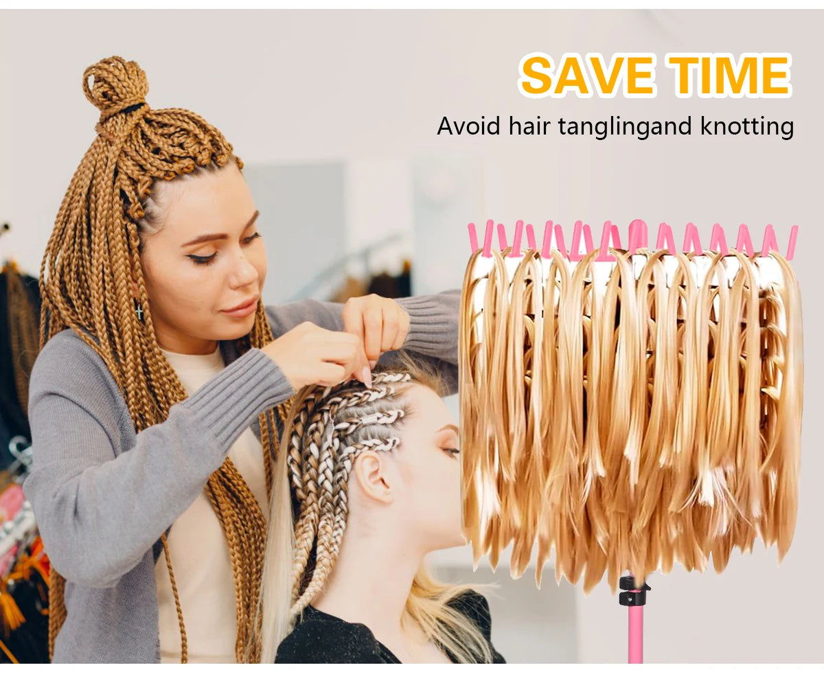 Wig Weaving Rack Set  Adjustable Tripod Base Salon Station Tool for Braiding, Dreadlocks & Hair Extensions Styling Rack